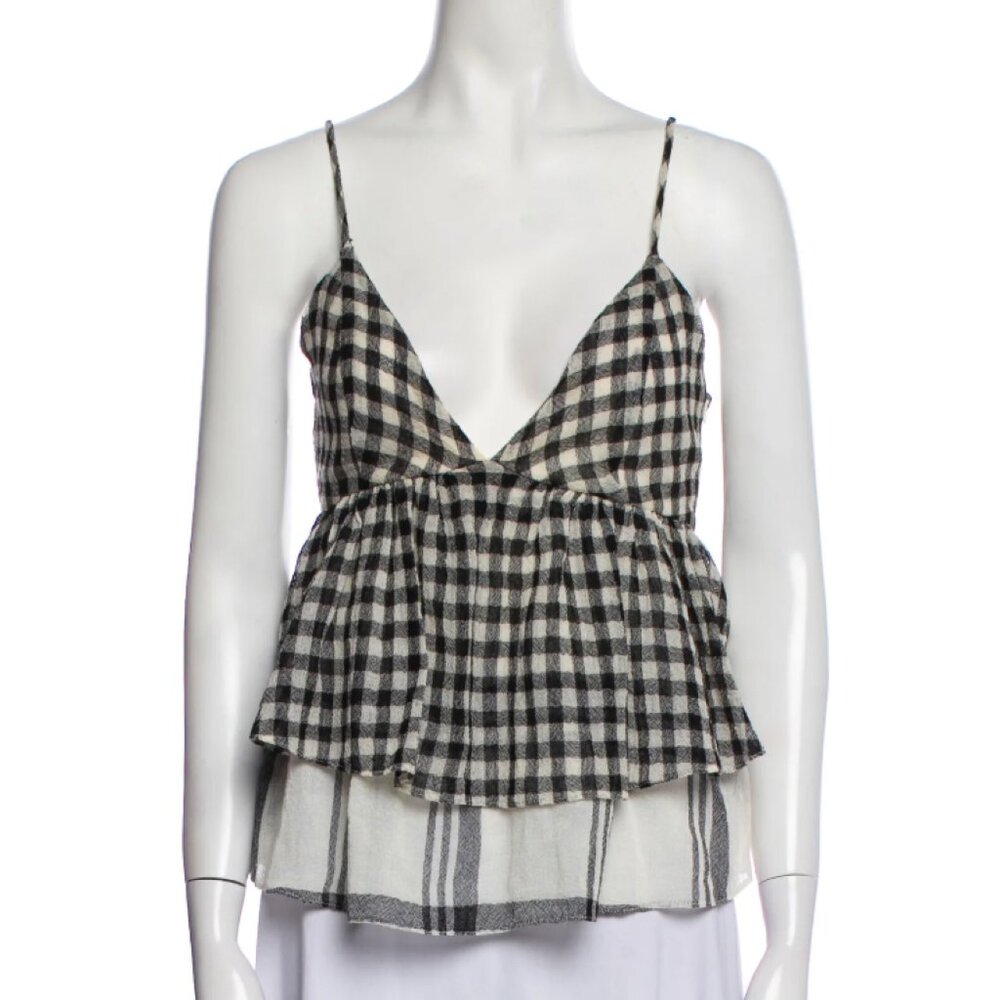 Good Value Marissa Webb Virgin Wool Plaid Print Top w/ Tags